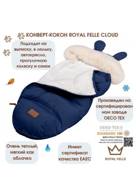 Конверт - кокон детский для новорожденных осень зима весна Cloud Blue