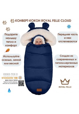 Конверт - кокон детский для новорожденных осень зима весна Cloud Blue