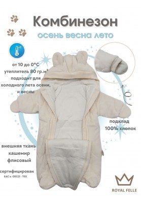 Теплый плюшевый комбинезон для новорожденного малыша Easy beige